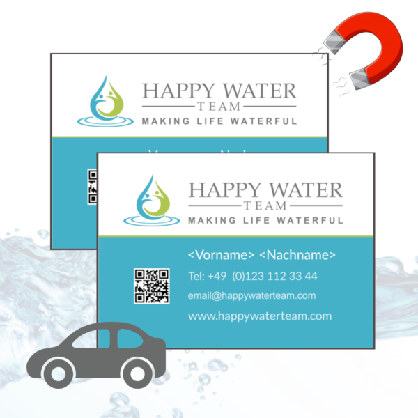 KFZ-Magnetschilder HappyWaterTeam mit QR-Code