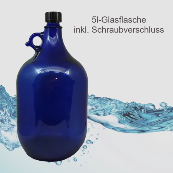 blaue 5l Glasflasche