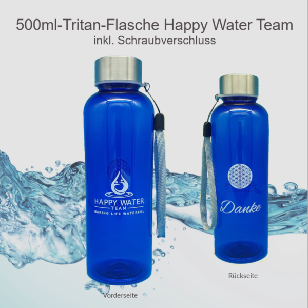 500ml Tritan Flasche mit HappyWaterTeam Aufdruck