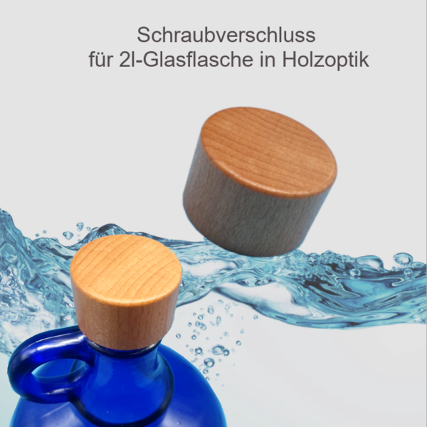 Holz Deckel für 2l Glasflasche