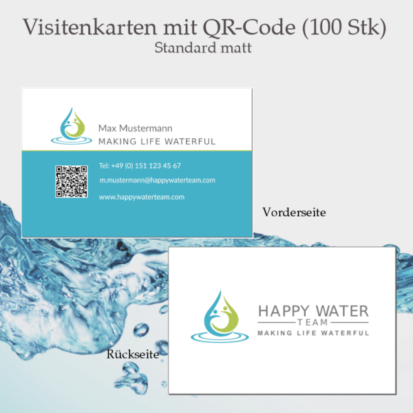 100x Visitenkarten Standard matt mit QR-Code